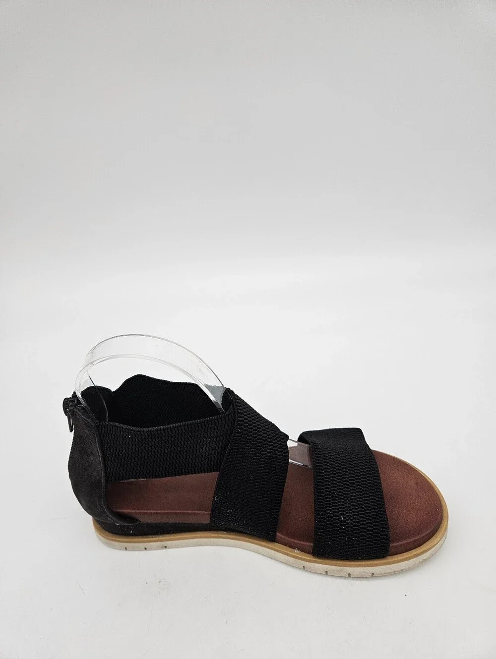 Mia Sandals Womens 7 Kattia Strappy Black Casual Comfort Open Toe Back Zipper